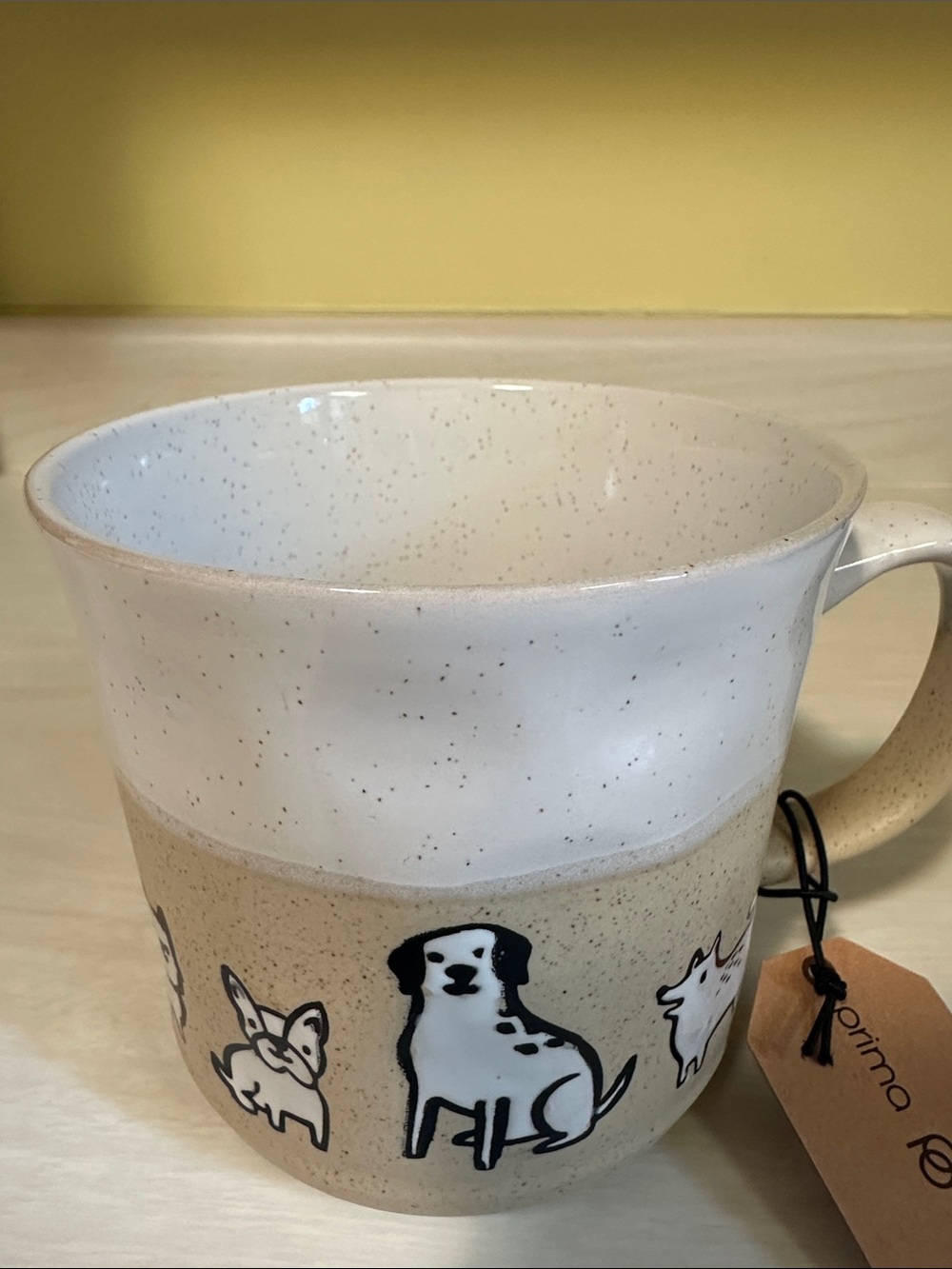 Prima Design Speckled Ceramic Mug with dogs